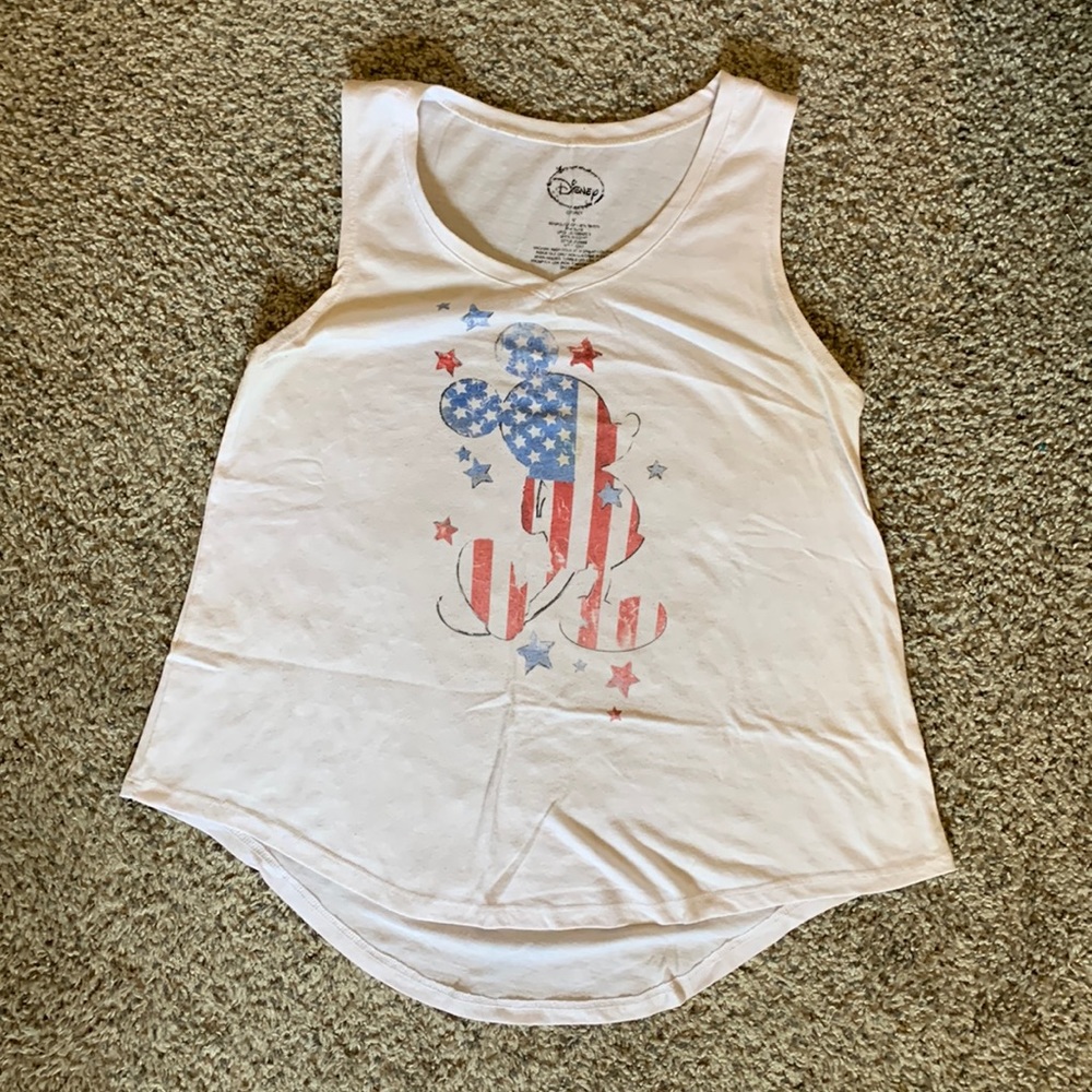 White patriotic Mickey Mouse tank top size medium